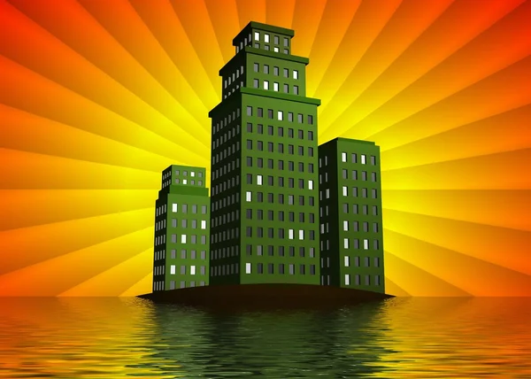 Groenere gebouwen — Stockfoto