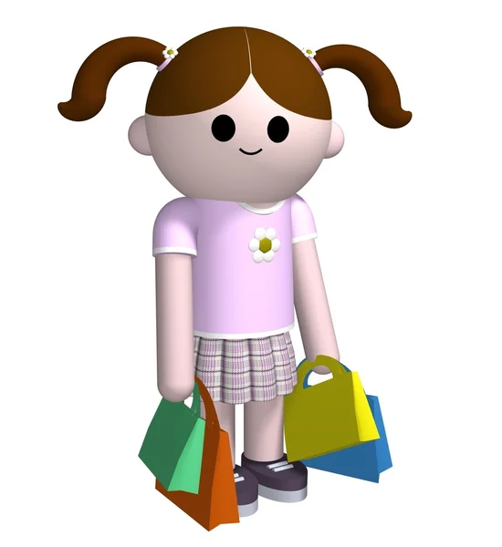 Dívka nakupování — Stock fotografie