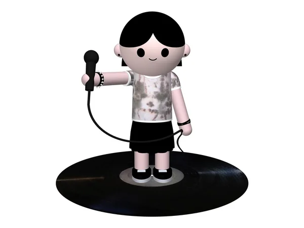 Karaoke girl — Stock Photo, Image