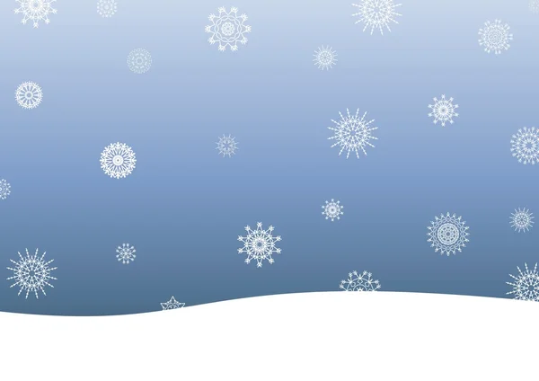 Illustration Snowflakes Falling Snow Covered Ground — Stock Photo, Image
