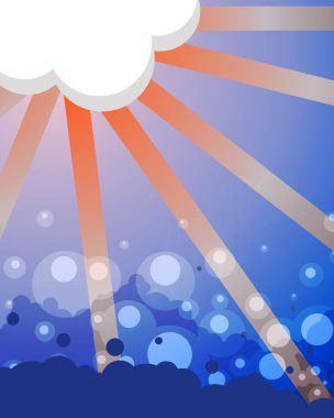 Sea sun and clouds clipart