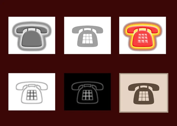 6 ไอคอนโทรศัพท์ — ภาพถ่ายสต็อก
