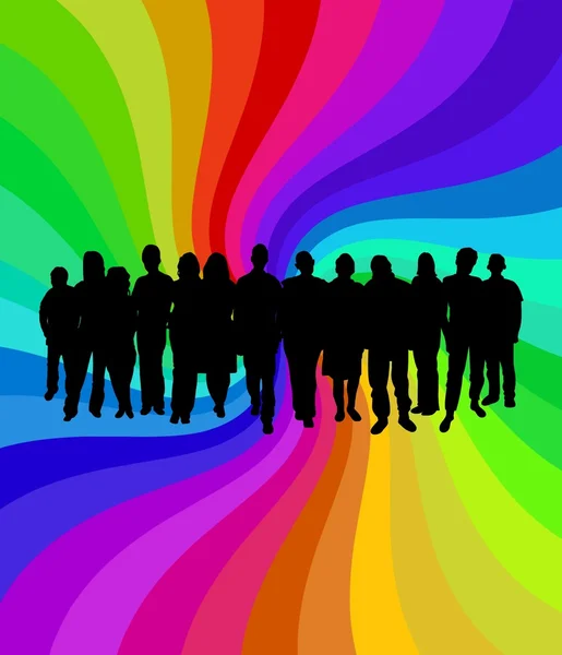 Multidão arco-íris — Fotografia de Stock
