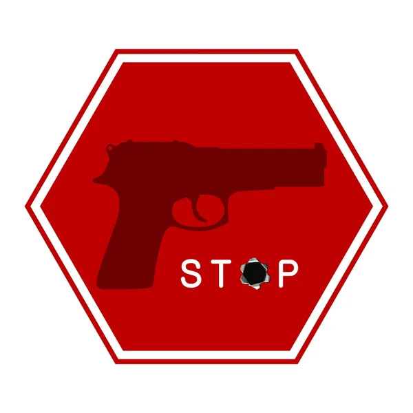 Stopbord pistool — Stockfoto