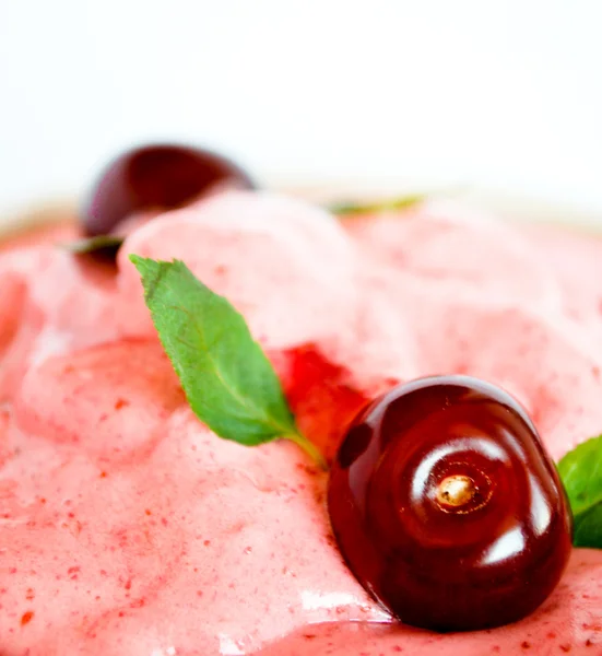 stock image Sweet mousse with the cherry