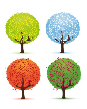 Four seasons - spring, summer, autumn, winter. clipart