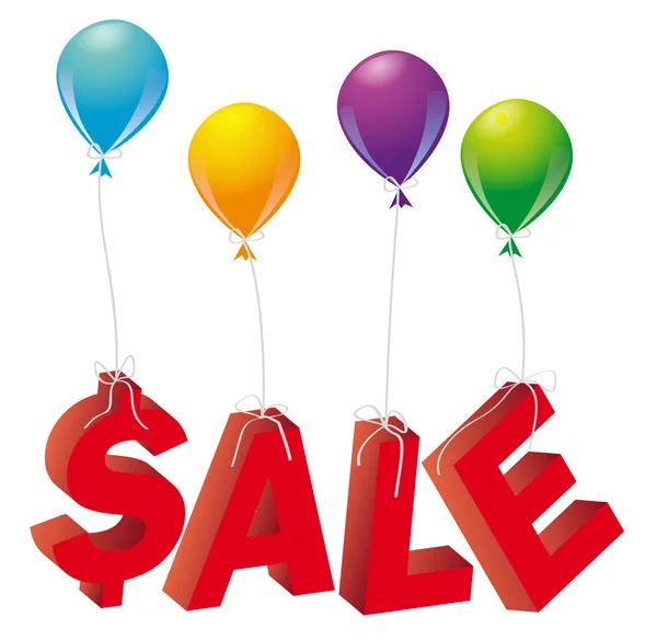 Sale word single on balloons — Stock Vector
