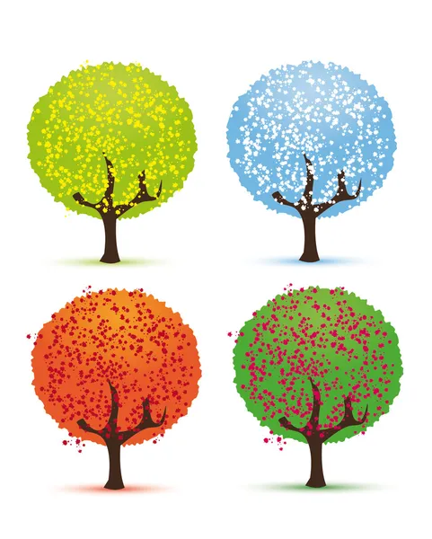 Quatre saisons - printemps, été, automne, hiver . — Image vectorielle