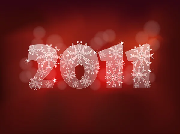 Nya år kort 2011 med bakgrundsbelysningen — Stock vektor