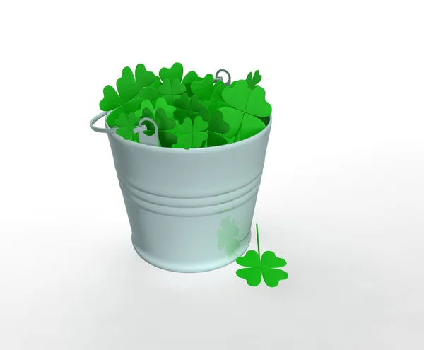 3d bucket of grass — Stock Photo, Image