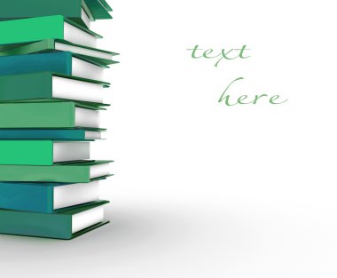 Stack of colorful books on white background clipart