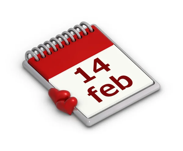 Calendario Febrero Sobre Fondo Blanco — Foto de Stock