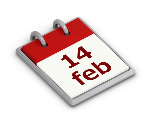 Calendário Fevereiro Fundo Branco — Fotografia de Stock