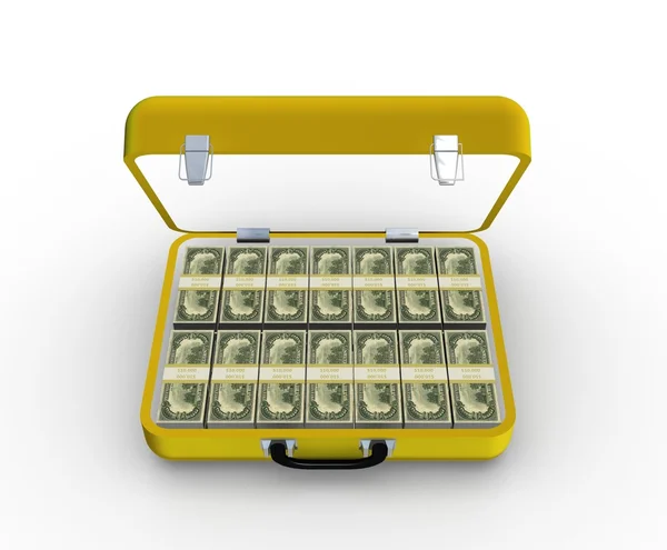 Βαλίτσα Κίτρινο Χαρτοφύλακα Χρήματα — Φωτογραφία Αρχείου