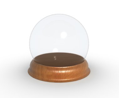 Empty snow globe on white clipart