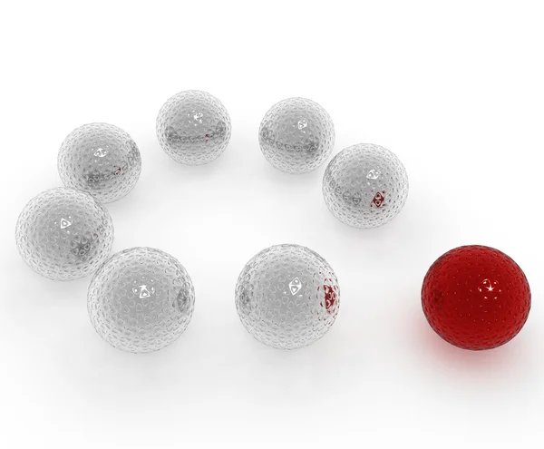 Különböző üveg piros labda — Stock Fotó