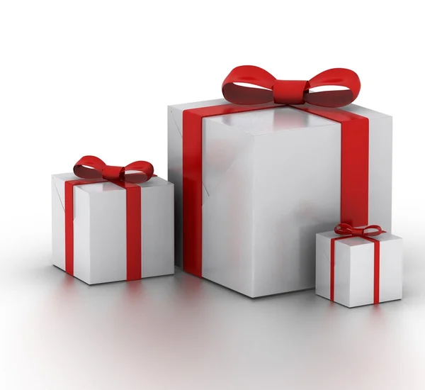 De doos van de gift. 3D-beeld. — Stockfoto