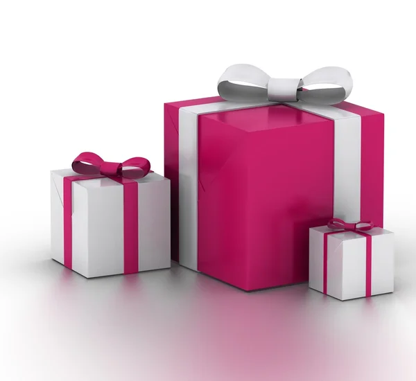 De doos van de gift. 3D-beeld. — Stockfoto