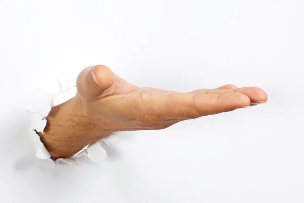 Mannens Hand Isolerad Vit Bakgrund — Stockfoto