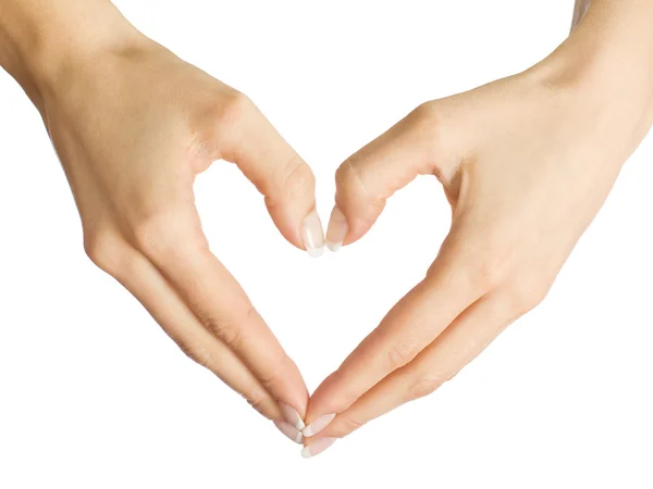 stock image The form heart from female hands