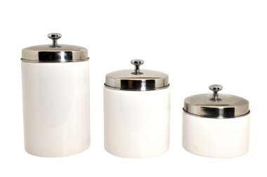 Set of Kitchen Canisters Isolated clipart