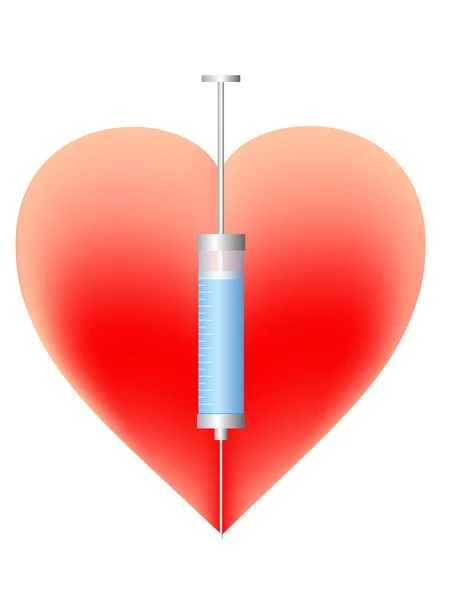 Heart, syringe one — Stock Vector