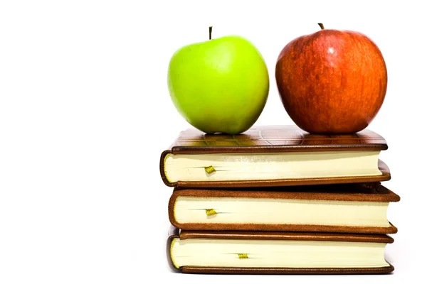 Fruit on books — Stock Photo, Image
