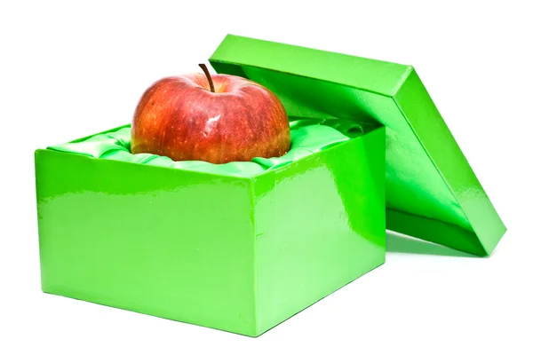 Apple is in a box — Stock Photo, Image