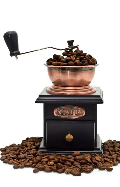 咖啡研磨机及咖啡 — 图库照片
