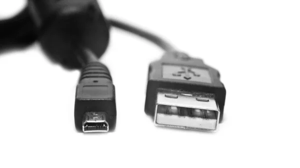 黑色计算机电缆 — 图库照片