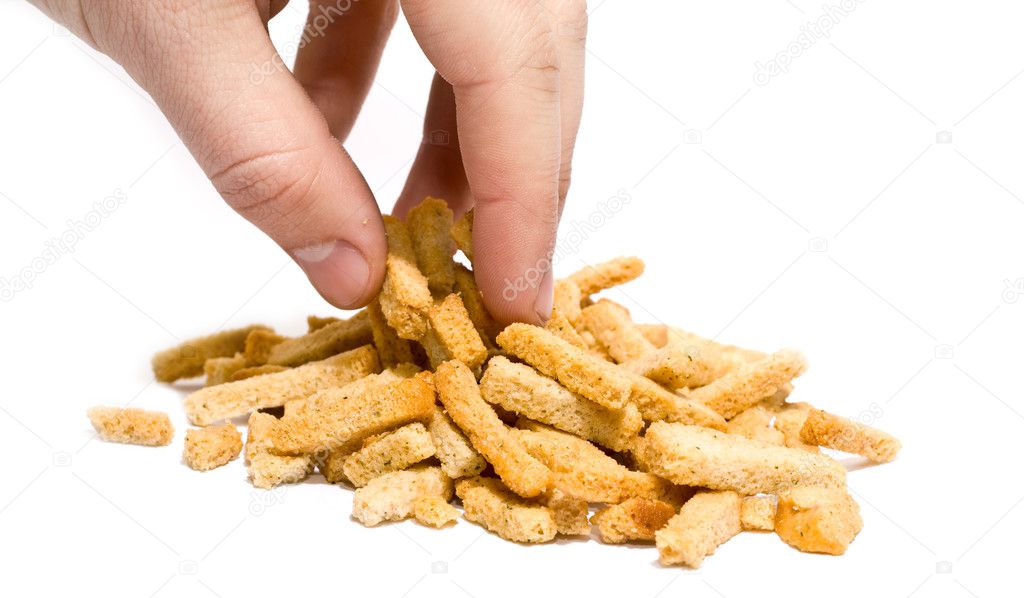 Rusks on a white background