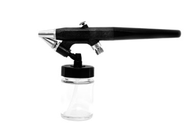 Black air brush with a jar clipart