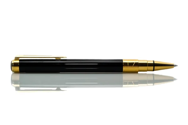 Schwarzer Stift mit Gold — Stockfoto