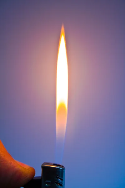 Fire from a cigarette-lighter — Stockfoto