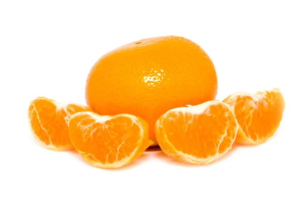 Fresh orange mandarine with lobules — Stock Photo, Image
