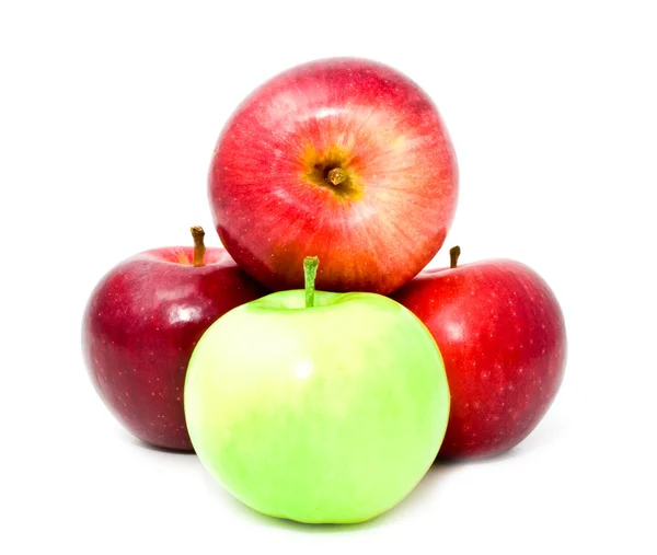 Halda z červených a zelených jablek — Stock fotografie