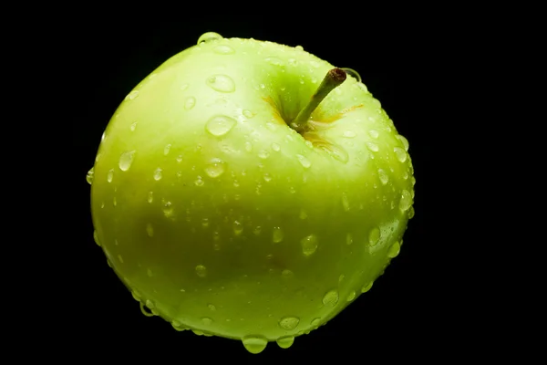 stock image Fresh green apple and drops