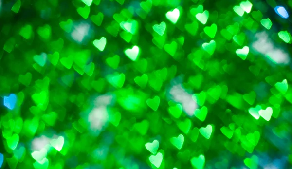 Πράσινο λαμπρή καρδιές — Φωτογραφία Αρχείου