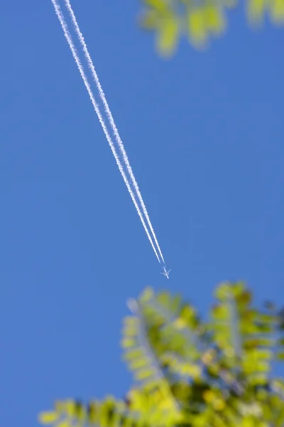 stock image Aeroplane on a blue background