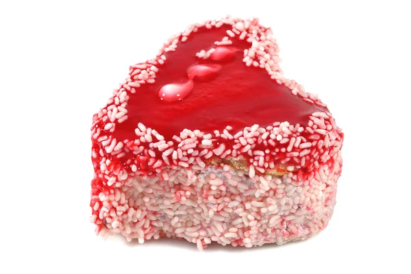 Dessert Cake Heart Isolated White Background — Stock Photo, Image