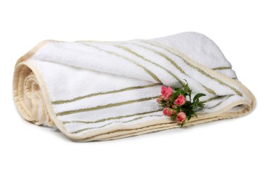 Terry towel with a small bouquet of roses clipart