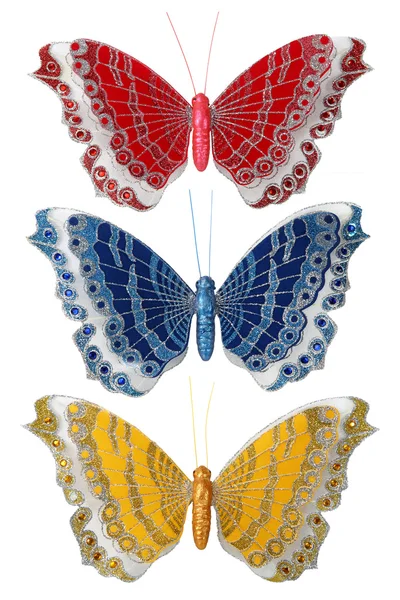 나비 장식 흰색 배경에 고립 — 스톡 사진