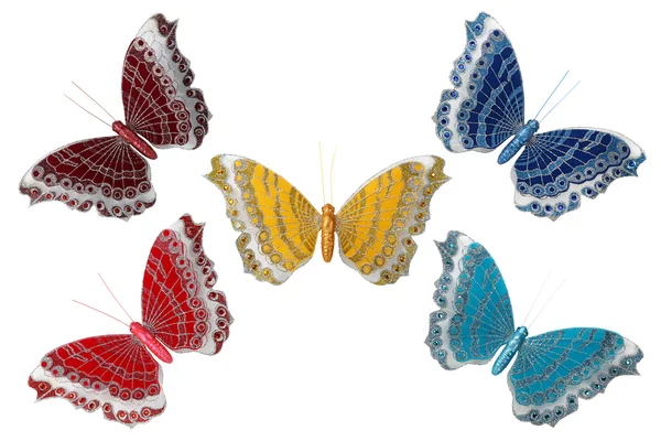 Pillangó díszítése elszigetelt fehér background — Stock Fotó