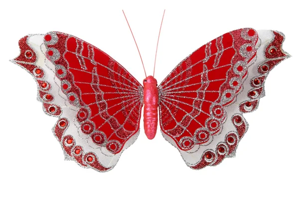 Schmetterling Dekoration isoliert auf weißem Hintergrund — Stockfoto