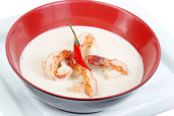 Milk Soup Spicy Shrimp — Stock Photo, Image