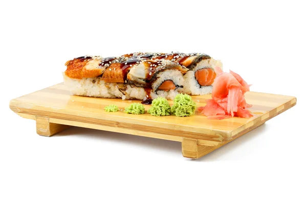 Sushi on a wooden board — Stock Photo, Image