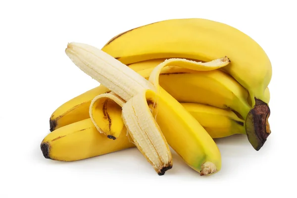 Bananes mûres isolées sur fond blanc — Photo