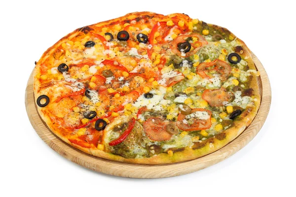 Pizza on a wooden board — Stock Photo, Image