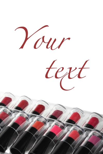 Probes of lipstick, a place for your text — Stock Photo, Image