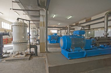 Pump room with large machinery clipart